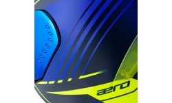 Viso veido šalmai Cassida: Motociklininko šalmas Cassida Aero Drome Blue/Fluo Yellow/Light Blue/White Blue/White