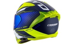 Viso veido šalmai Cassida: Motociklininko šalmas Cassida Aero Drome Blue/Fluo Yellow/Light Blue/White Blue/White