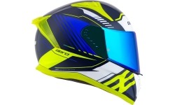 Viso veido šalmai Cassida: Motociklininko šalmas Cassida Aero Drome Blue/Fluo Yellow/Light Blue/White Blue/White