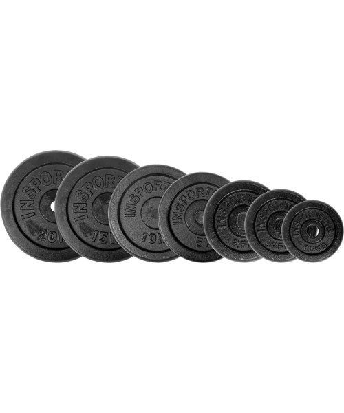 Plokštelių rinkiniai inSPORTline: Ketaus svarstyklių rinkinys 2x7 vnt. inSPORTline CastCzech 2 x 0,5-20 kg 30 mm