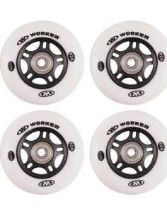 In-line wheels WORKER 84mm and Bearing ABEC-9 chrome - Set 4 pcs