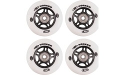 In-line wheels WORKER 84mm and Bearing ABEC-9 chrome - Set 4 pcs