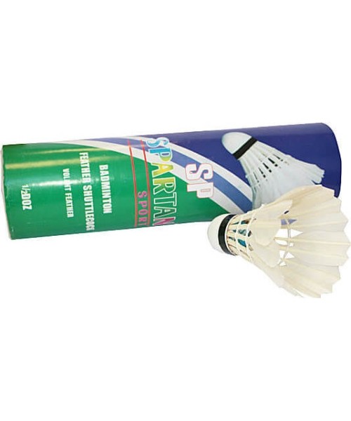 Badminton Shuttlecocks Spartan: Badmintono plunksniukai Spartan Feather (6 vnt.)