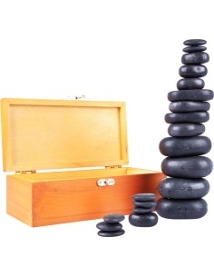 Lava massage stone set inSPORTline Basalt Stone 20pcs.