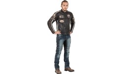 W-TEC: Vyriška odinė moto striukė W-TEC Sheawen