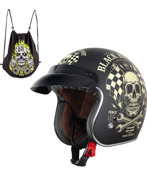 Open Face Helmets W-TEC: Moto šalmas W-TEC V541 Black Heart