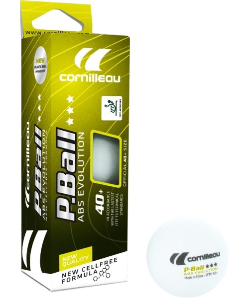 Table Tennis Balls Cornilleau: Cornilleau P-Ball ABS Evolution 3*** White x3