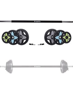 Štangos ir svorio diskų rinkinys inSPORTline Pumpstar 2 – 20 kg