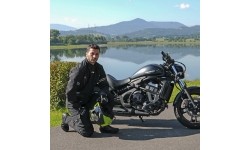 Vyriškos vasarinės motociklininko pirštinės W-TEC: Vyriškos odinės moto pirštinės W-TEC Crushberg