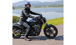 Vyriškos vasarinės motociklininko pirštinės W-TEC: Vyriškos odinės moto pirštinės W-TEC Crushberg