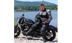Vyriškos vasarinės motociklininko pirštinės W-TEC: Vyriškos odinės moto pirštinės W-TEC Crushberg