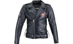Leather Motorcycle Jacket W-TEC Black Heart Perfectis - Black