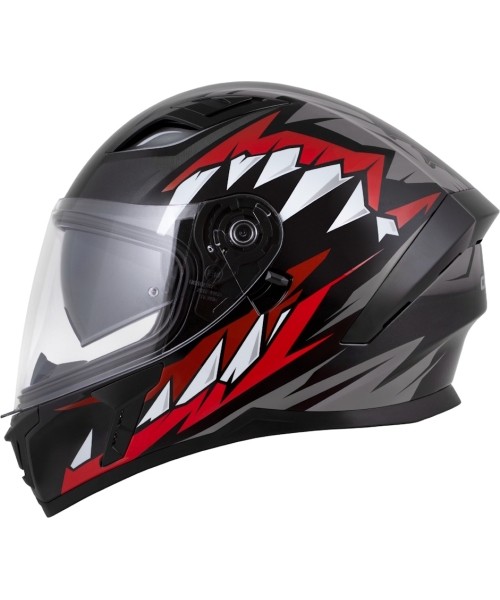 Viso veido šalmai Cassida: Motociklininko šalmas Cassida Orbit StriX Red/Gray/White/Black