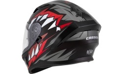 Viso veido šalmai Cassida: Motociklininko šalmas Cassida Orbit StriX Red/Gray/White/Black