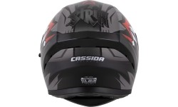Viso veido šalmai Cassida: Motociklininko šalmas Cassida Orbit StriX Red/Gray/White/Black