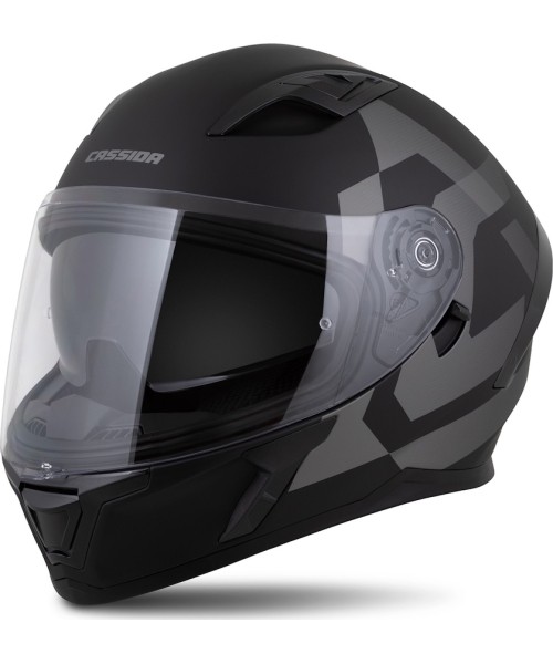 Viso veido šalmai Cassida: Motociklininko šalmas Cassida Orbit Grind Matte Black/Gray