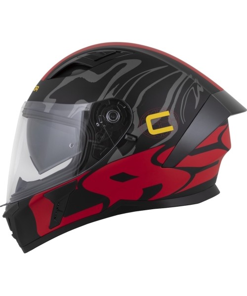 Full Face Helmets Cassida: Motociklininko šalmas Cassida Orbit Multivers Matinis juodas / raudonas / pilkas / geltonas