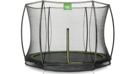 EXIT Silhouette ground trampoline ø305cm with safety net - black Outdoor Round Coil spring Sunken trampoline