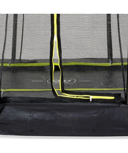 EXIT Silhouette ground trampoline ø305cm with safety net - black Outdoor Round Coil spring Sunken trampoline