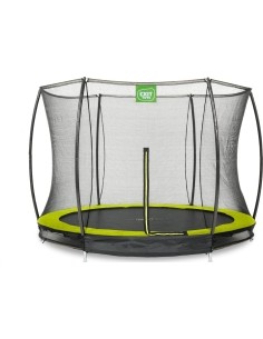 EXIT Silhouette įleidžiamas batutas ø244 cm su apsauginiu tinklu, žalias
