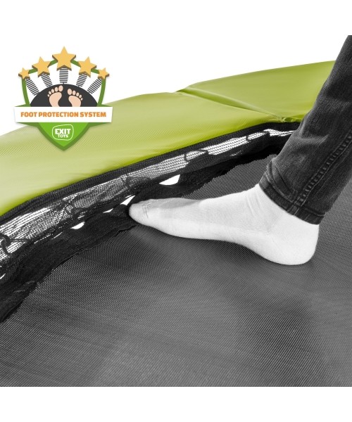EXIT Silhouette ground trampoline ø305cm with safety net - green Outdoor Round Coil spring Sunken trampoline