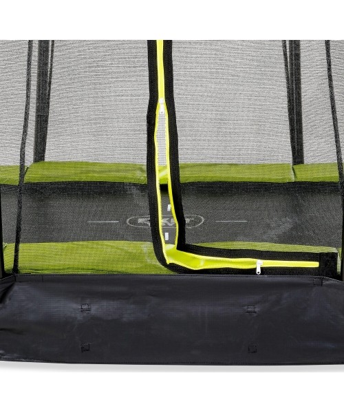 EXIT Silhouette ground trampoline ø305cm with safety net - green Outdoor Round Coil spring Sunken trampoline