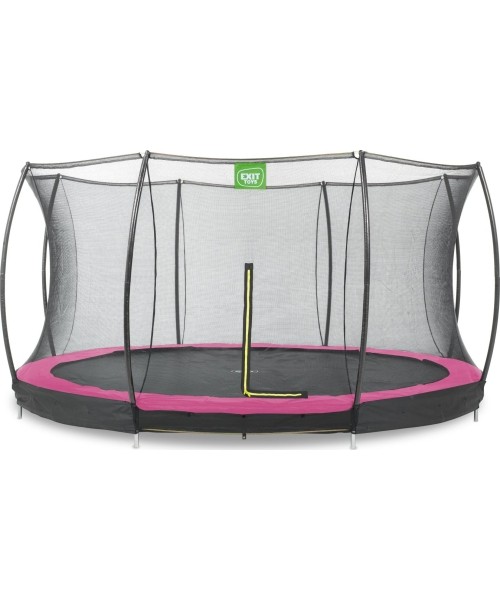 Įleidžiami batutai Exit: Įkasamas batutas su tinklu Exit Silhouette 427cm - Rožinins
