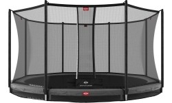 Įleidžiami batutai BERG: Batutas BERG InGround Favorit - 430 cm, pilkas, su saugos tinklu Comfort