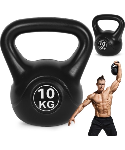 Aerobikos viniliniai ir neopreniniai hanteliai ModernHOME: Kettlebell kettle 10kg pratybų hantelis kamuolys fitneso svoris Mo...