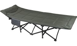 Folding camping deckchair EASY grey-green