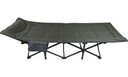 Folding camping deckchair EASY grey-green
