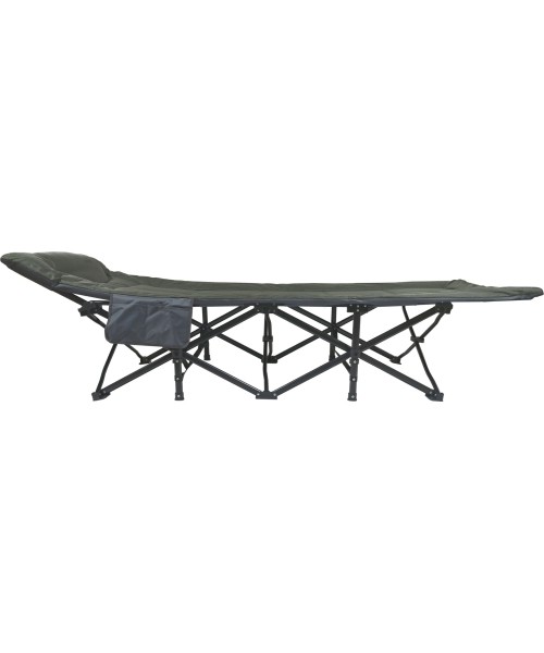Folding camping deckchair EASY grey-green