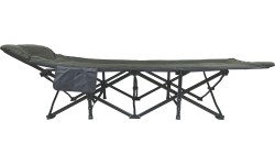 Folding camping deckchair EASY grey-green