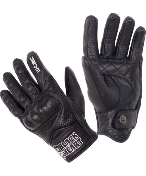 Vyriškos vasarinės motociklininko pirštinės W-TEC Black Heart: Odinės motociklininko pirštinės W-TEC Black Heart Rookah