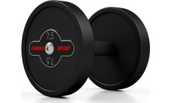 Gumuotas hantelis Marbo - 7,5 kg, juodas