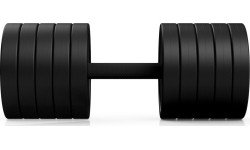 Gumuoti hanteliai Marbo Sport: Gumuotas hantelis Marbo - 40 kg, juodas