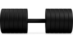 Gumuoti hanteliai Marbo Sport: Gumuotas hantelis Marbo - 50 kg, juodas