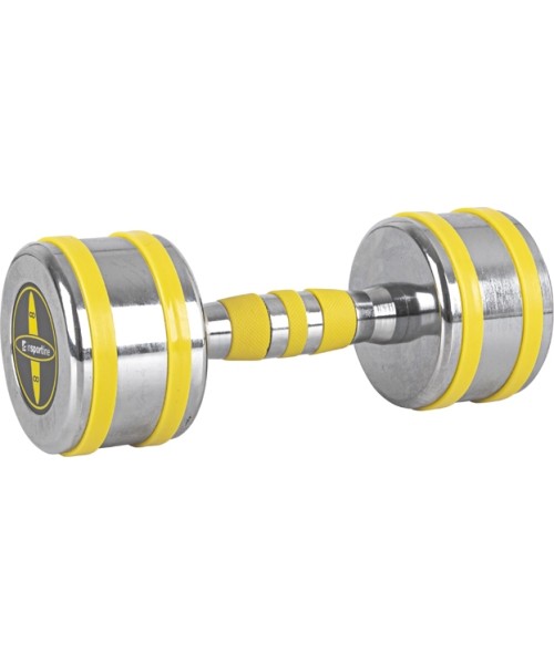 Chromuoti hanteliai inSPORTline: Chromuotas hantelis inSPORTline Yellsteel 8 kg
