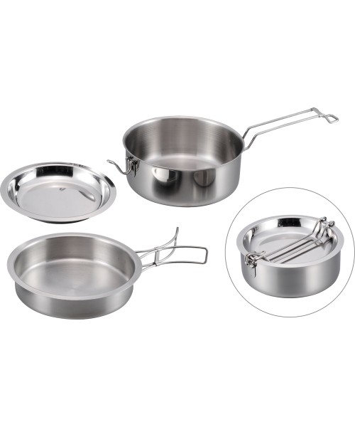 Origin Outdoors Stainless Steel Cooking Set 'Snap-Pack'
