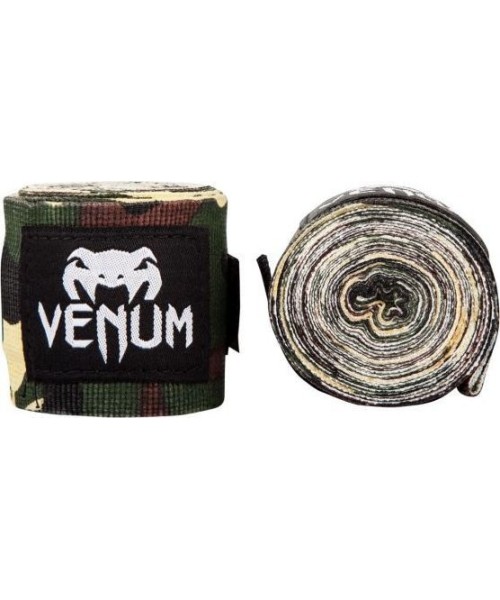 Bokso bintai ir popirštinės Venum: Bintas boksui Venum Kontact, 4 m - Forest Camo