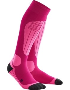 Moteriškos kompresinės slidinėjimo kojinės CEP Thermo - Pink/Fluo Pink
