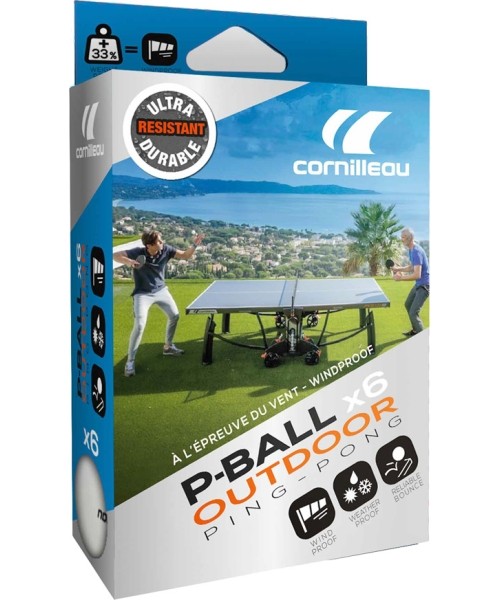 Stalo teniso kamuoliukai Cornilleau: "Cornilleau P-Ball Outdoor White" x6