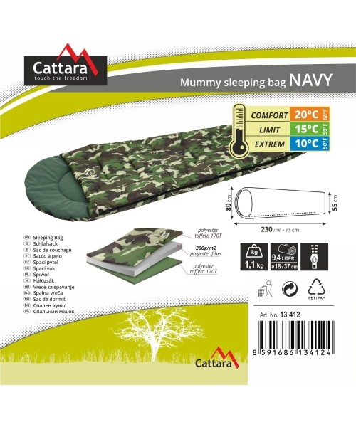 Miegmaišis Cattara Navy +10°C