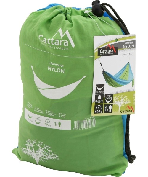 Hammock Cattara Nylon - Green/Blue 275x137cm