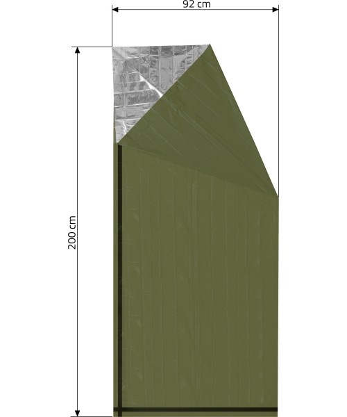 Survival Tools and Kits Cattara: Izoterminės folijos cilindras 200 x 92 cm Cattara SOS – žalias