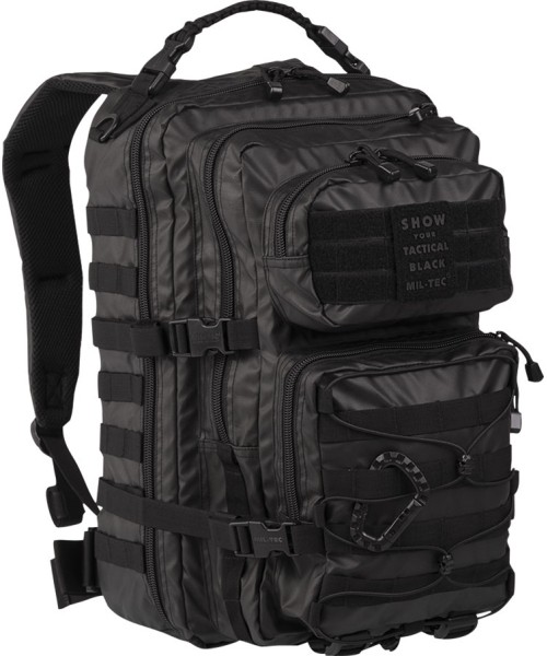 Turistinės kuprinės ir krepšiai MIL-TEC: TACTICAL BLACK BACKPACK US ASSAULT LARGE