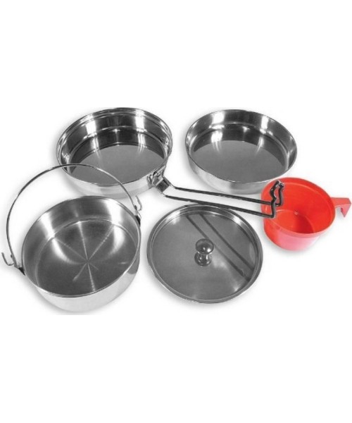 Dishes MIL-TEC: NERŪDIJANČIO PLIENO VIRYKLĖS KOMPLEKTAS 1 ASMENIUI