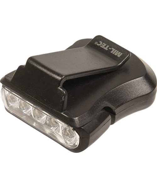 Žibintuvėliai, tvirtinami ant galvos MIL-TEC: CLIP LIGHT 5 LED