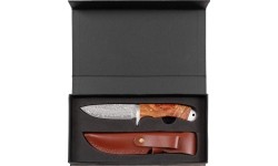 Medžiokliniai ir išgyvenimo peiliai FoxOutdoor: Damasko plieno peilis su dėklu FoxOutdoor