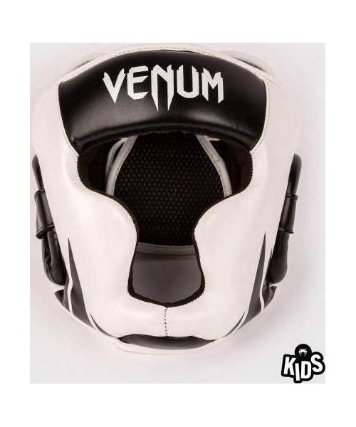 Boxing Helmets Venum: "Venum Challenger" vaikiški galvos apdangalai - juodi/balti